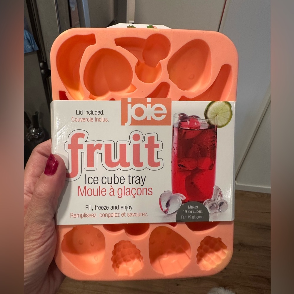 Joie Peachy Pink Fruit Ice Cube Tray NWT